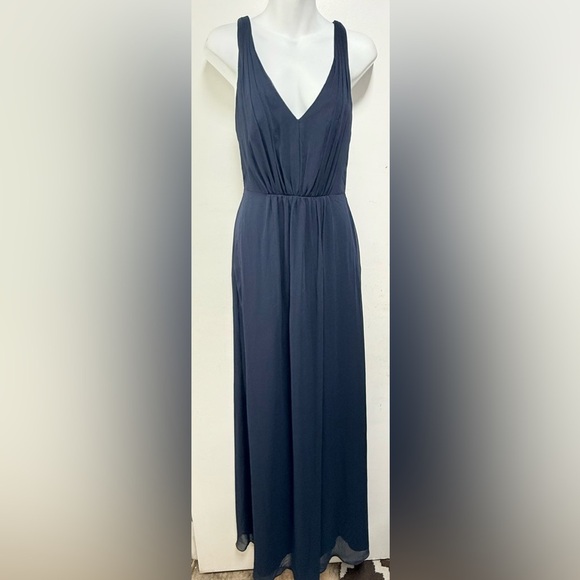 White by Vera Wang Blue Sleeveless V-Neck Maxi Dress - Picture 3 of 8